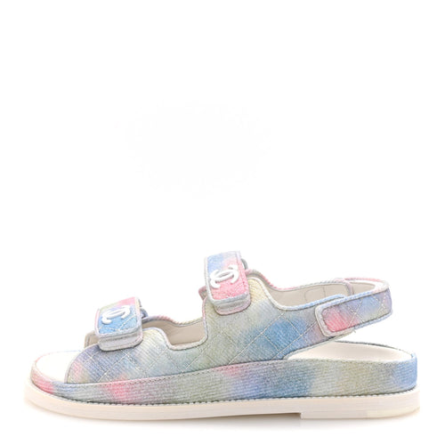 Printed Fabric Quilted Dad Sandals Green Pink Blue