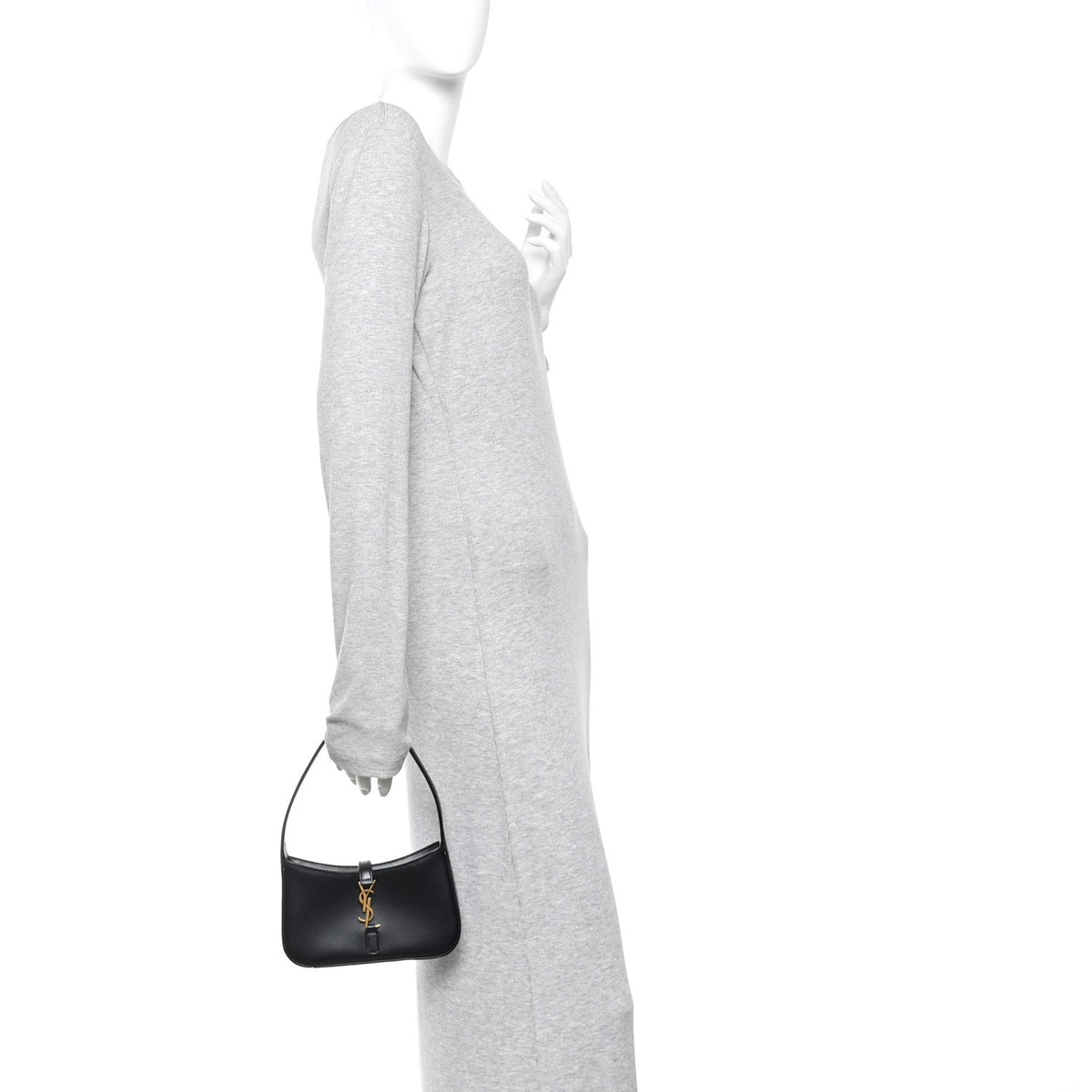 Mini Calfskin Hobo Bag - Black