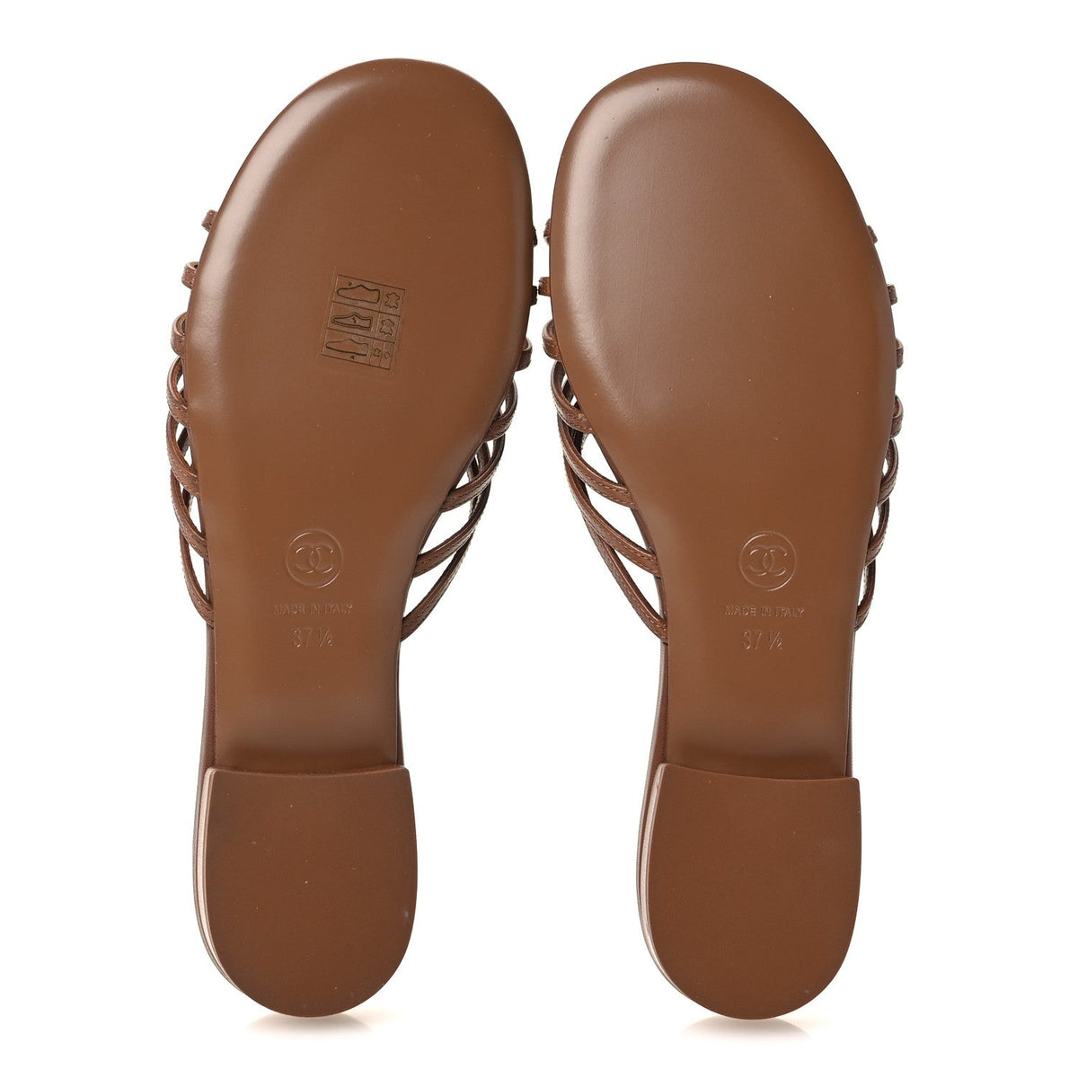 Chanel Goatskin Caged CC Women's Slide Sandals