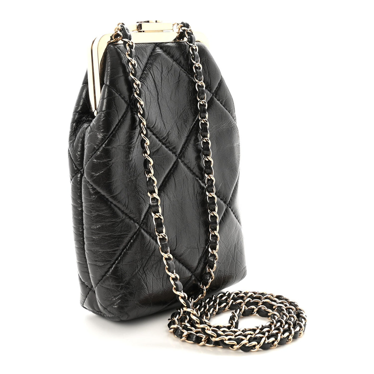 Quilted Lambskin Clutch Bag - Black