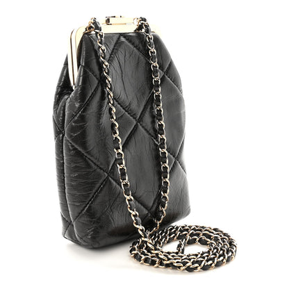 Quilted Lambskin Clutch Bag - Black
