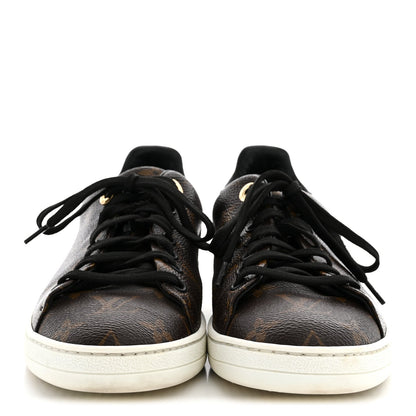 Louis Vuitton Patent Monogram Women's Frontrow Sneakers 37 Black