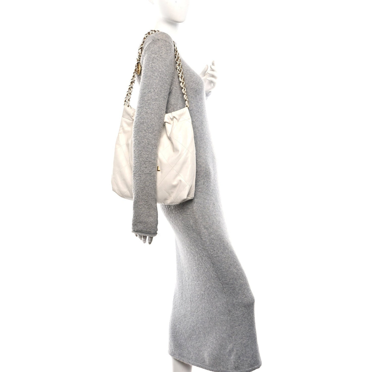 Small Quilted Calfskin Handbag - White