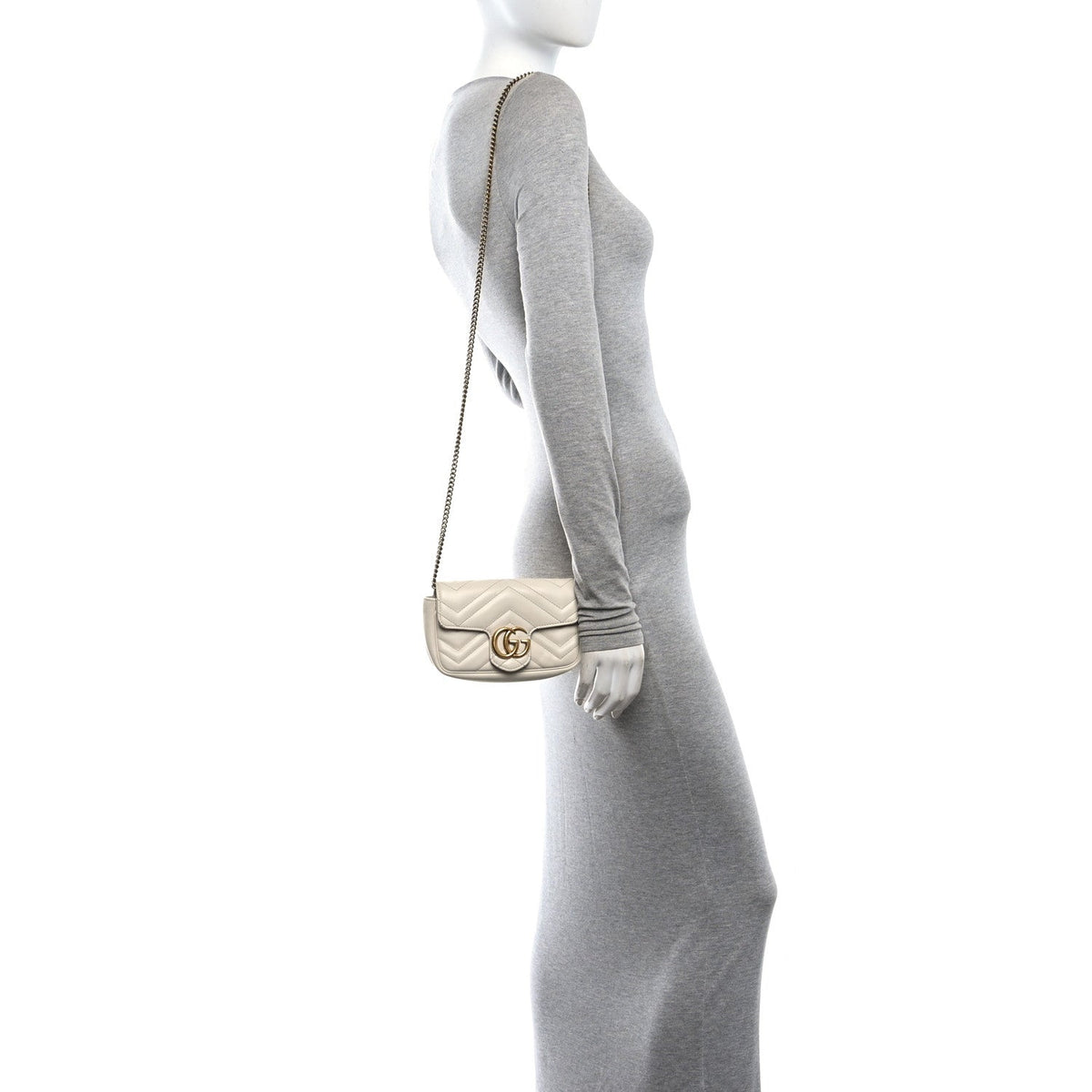 Mini Calfskin Shoulder Bag - White