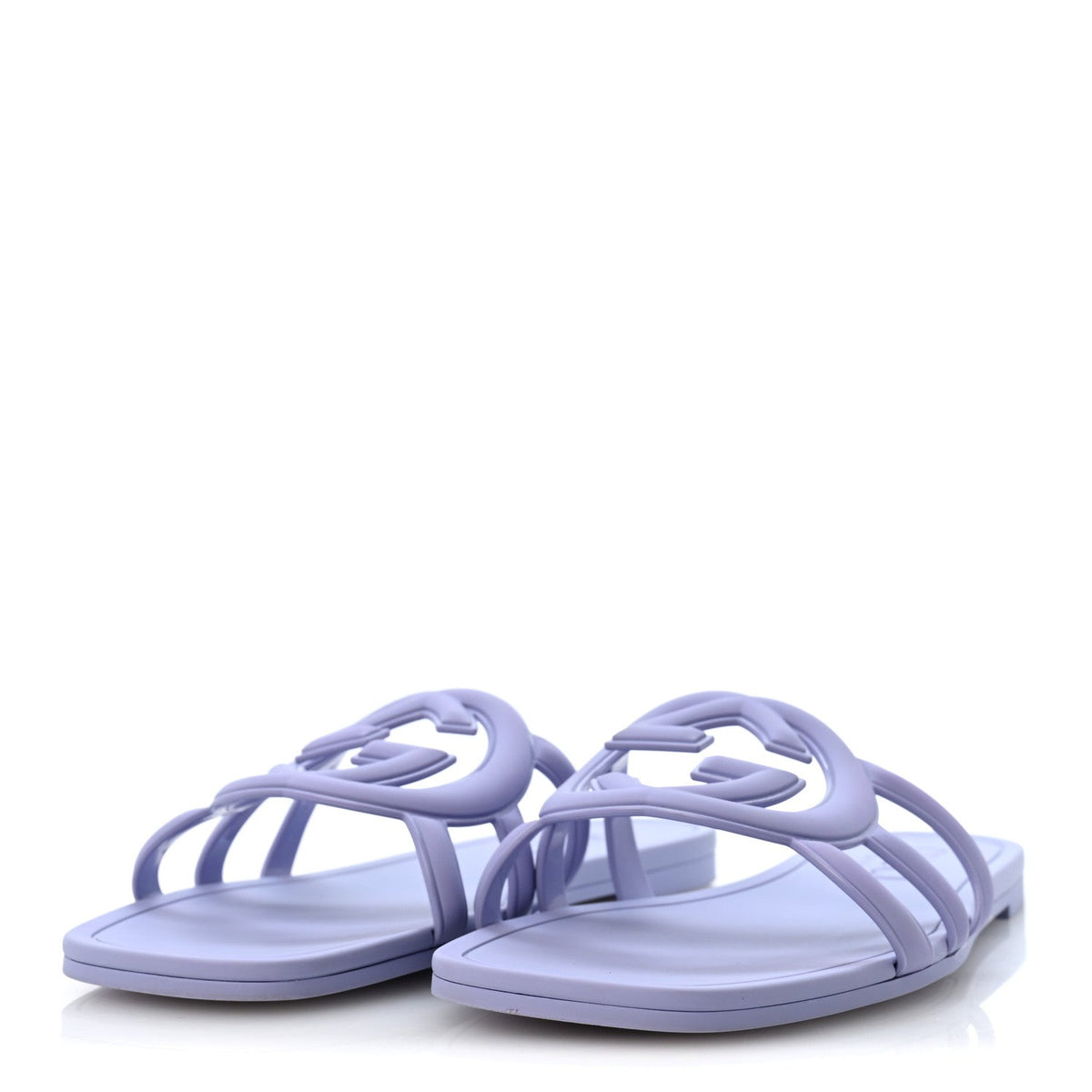 Gucci Rubber Women's Interlocking G Slide Sandals 40 Roger Glicine
