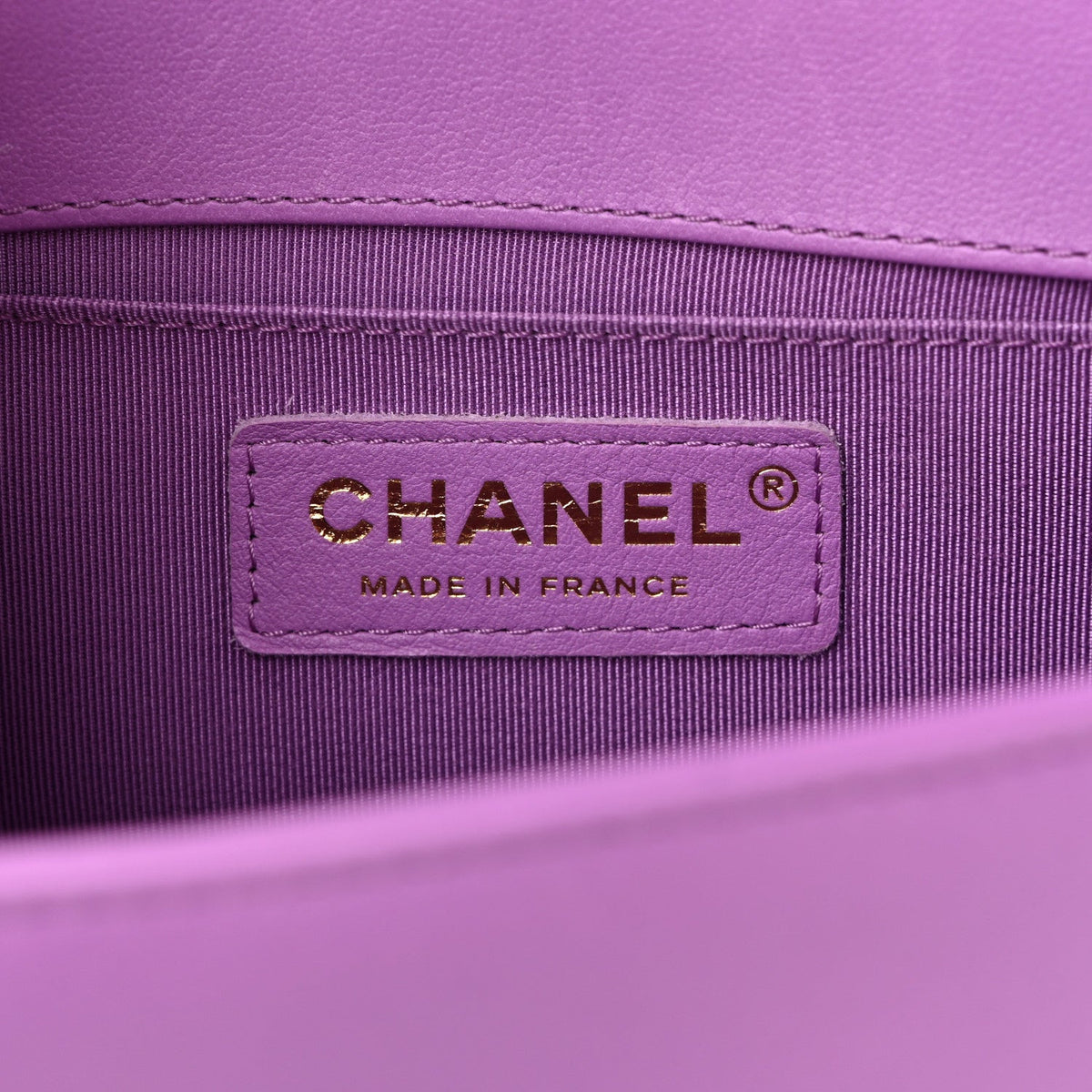 Small Quilted Lambskin Flap Shoulder Bag - Purple