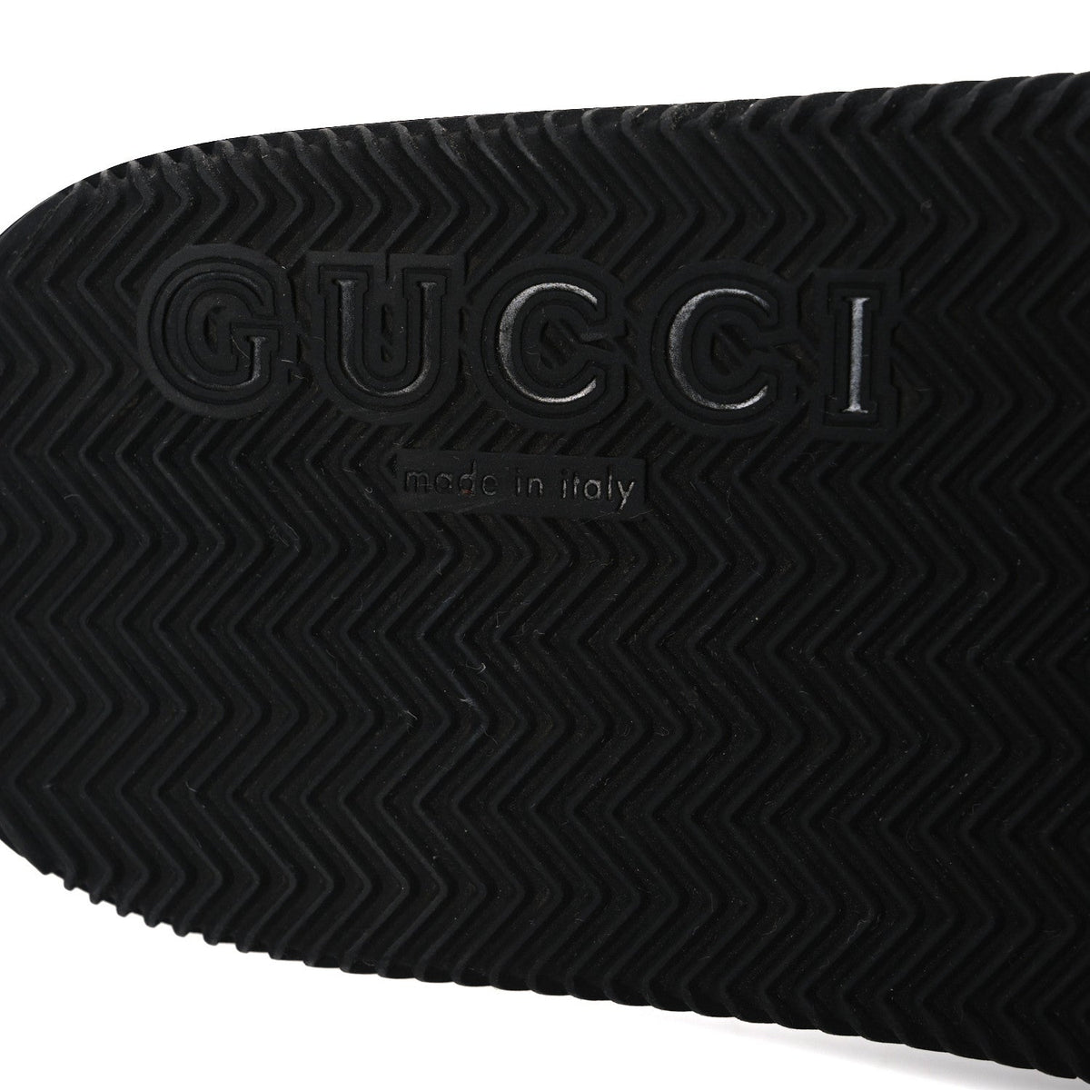 Gucci Rubber Web Women's Interlocking G Slide Sandals 35 Black