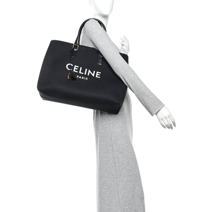Calfskin Canvas Handbag - Black