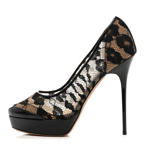 Jimmy Choolace Patent Pumps Black
