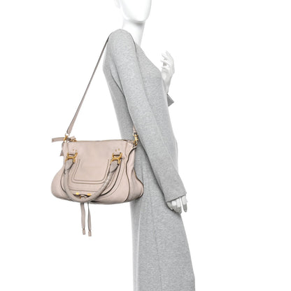 Medium Calfskin Satchel Bag - White