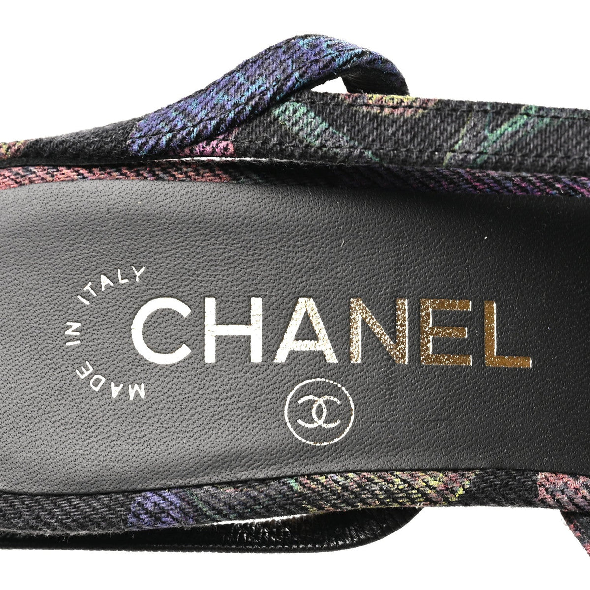 Chanel Denim Grosgrain CC Cap Toe Women's Slingback Pumps