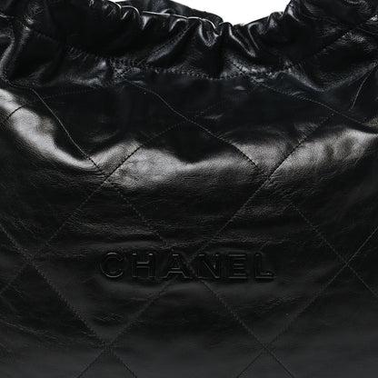 Large Quilted Calfskin Handbag - Black