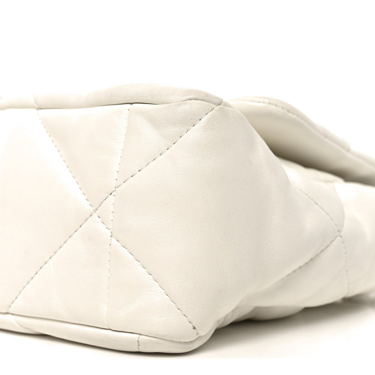 Large Quilted Flap Shoulder Bag - White