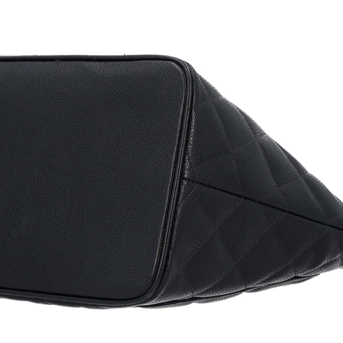 Quilted Caviar Tote Bag - Black
