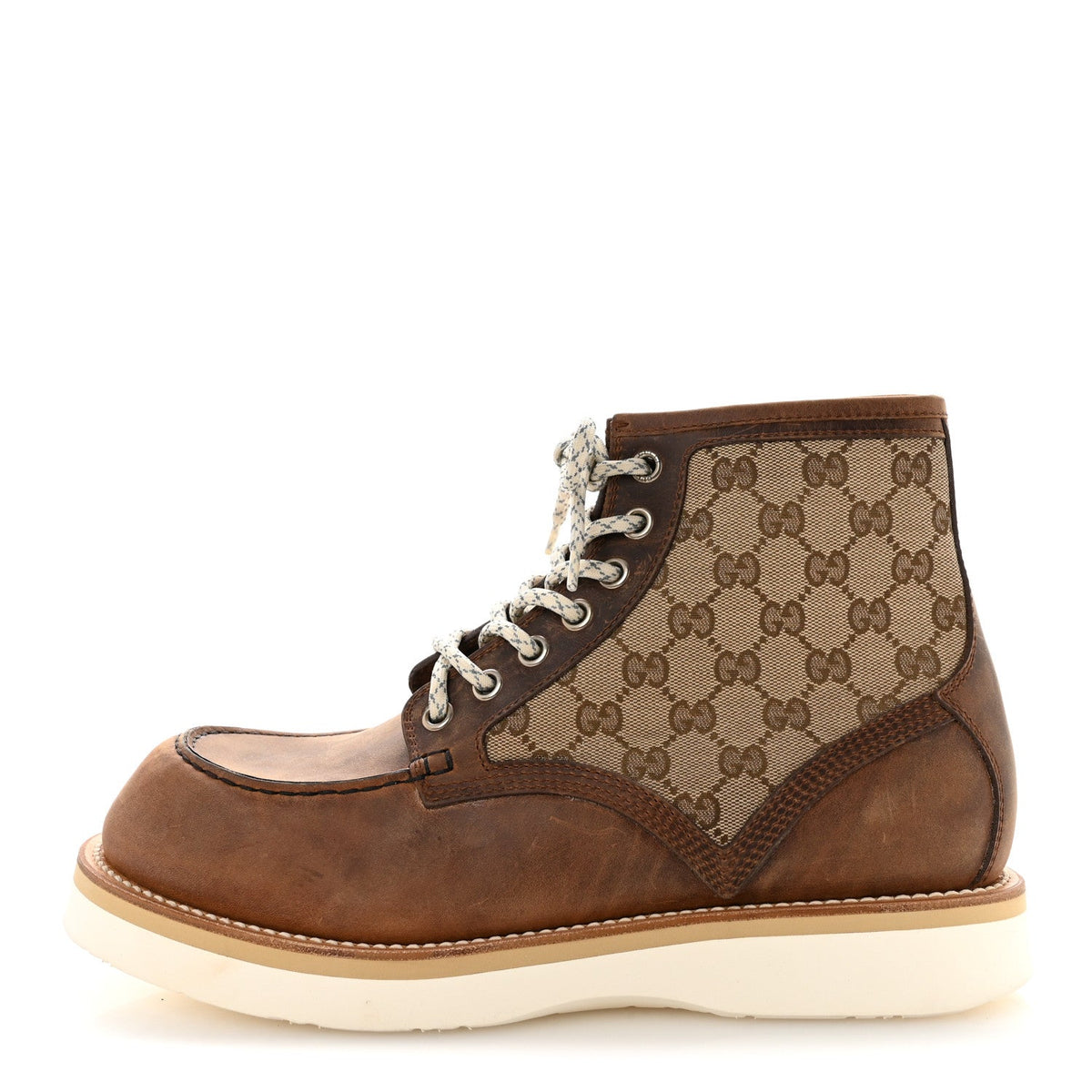 Garrett Calfskin Monogram Ala Boots Beige Ebony Cuir