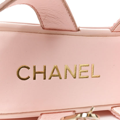 Chanel Fabric Calfskin CC Women's Platform Sandals