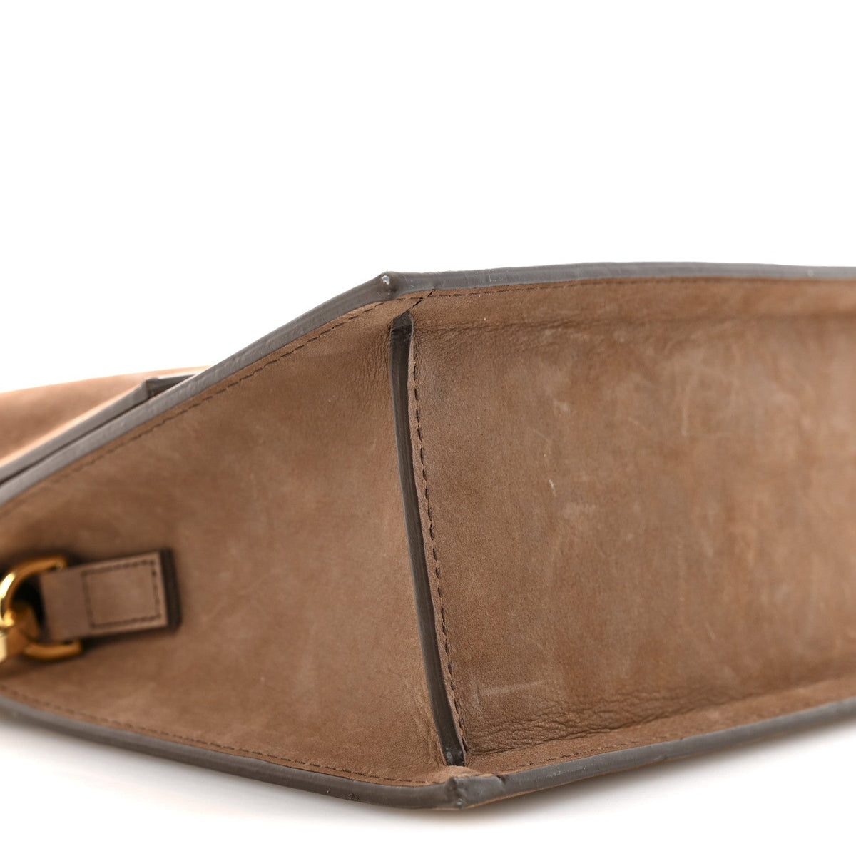 Suede Handbag - Brown