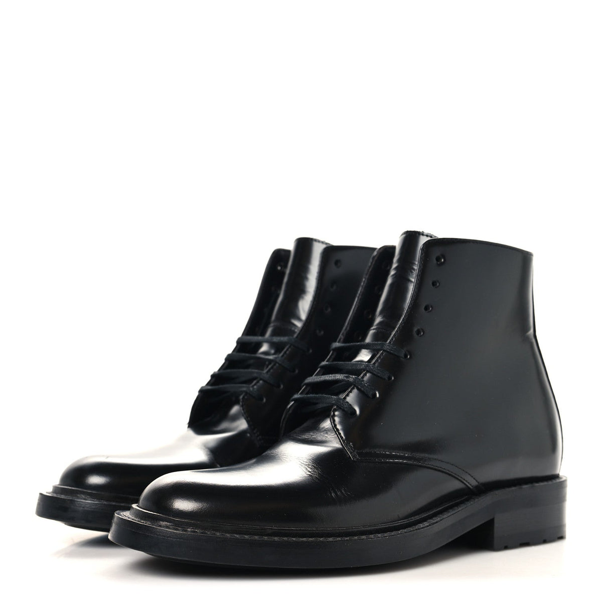 Saint Laurent Calfskin Women's Army Combat Boots 36 Black