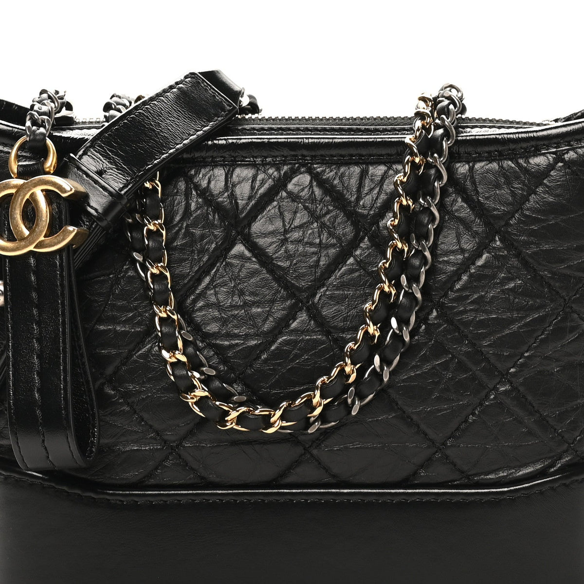 Small Quilted Calfskin Hobo Bag - Black