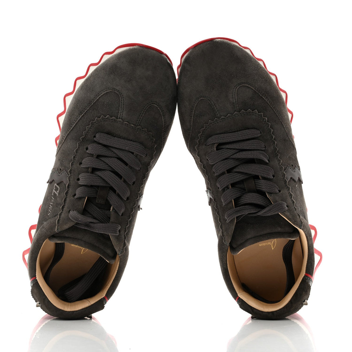 Christian Louboutin Suede Calfskin Men's Loubishark Sneakers 42.5 Ombre