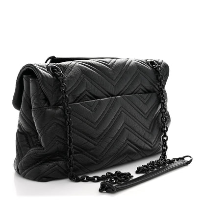 Medium Calfskin Shoulder Bag - Black