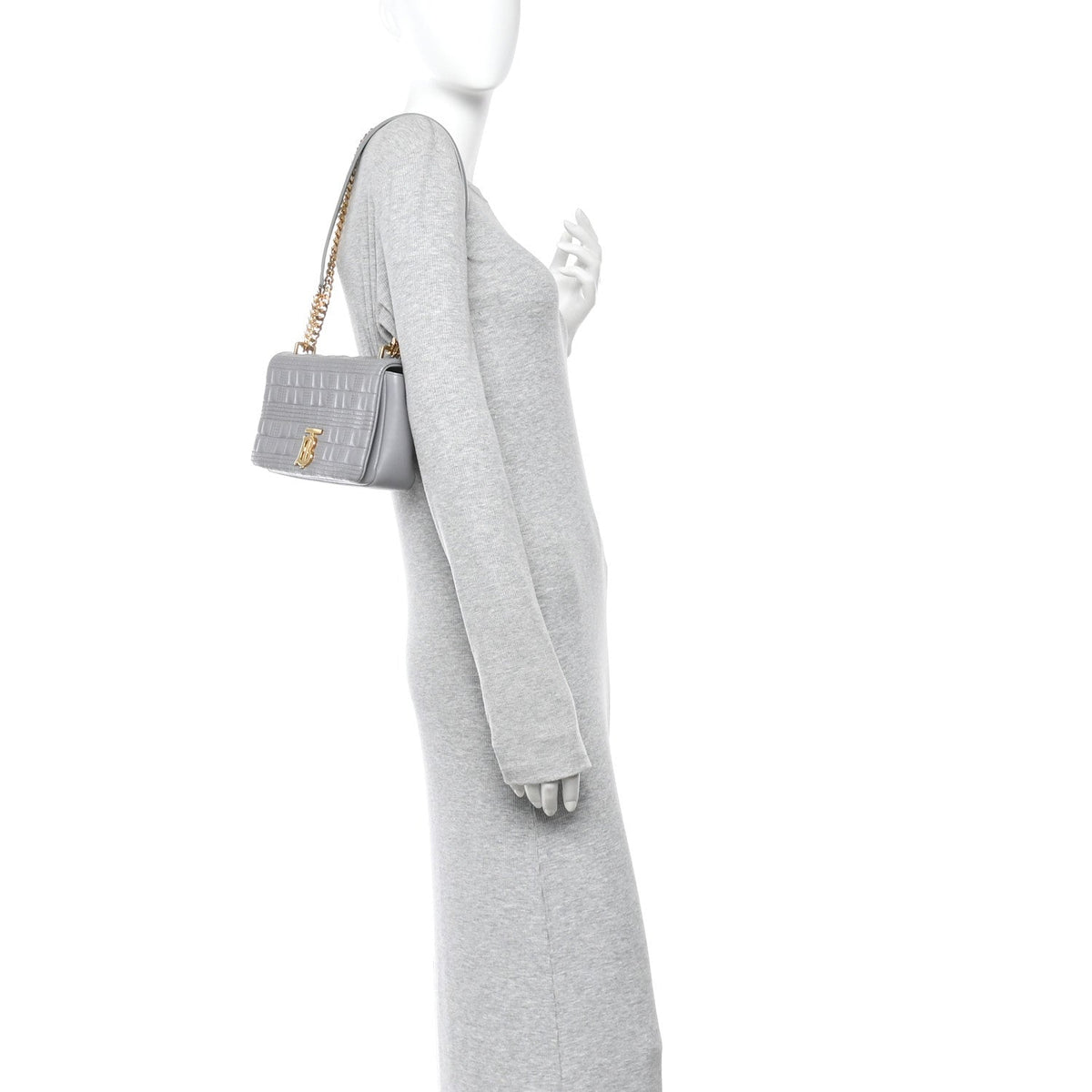 Small Quilted Lambskin Handbag - Grey