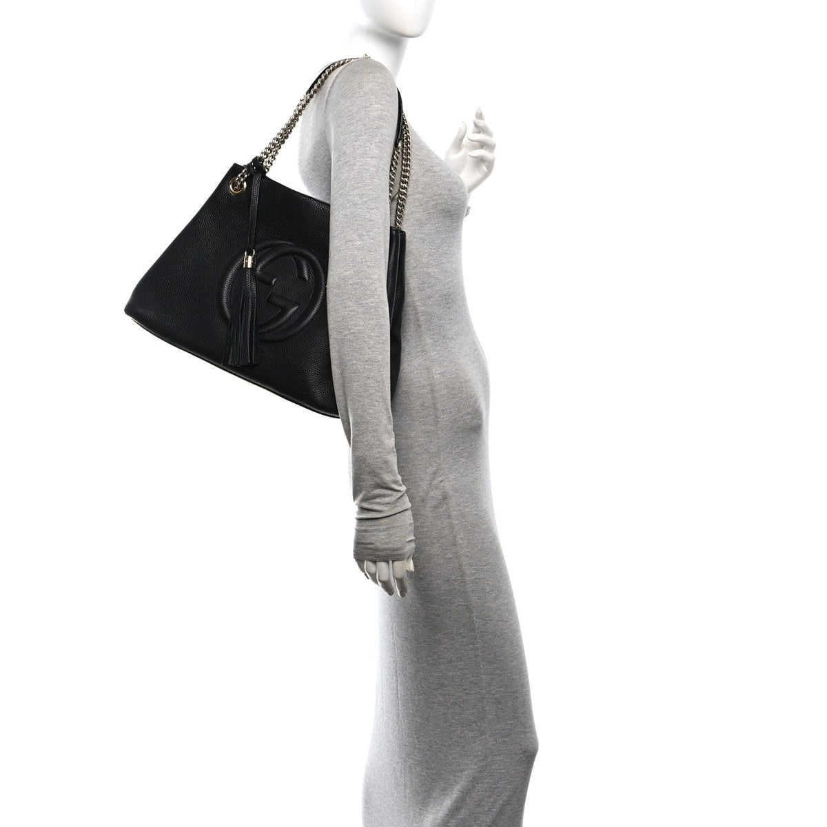 Medium Calfskin Shoulder Bag - Black