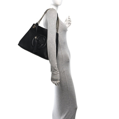 Medium Calfskin Shoulder Bag - Black