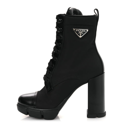 Spazzolato Re-Nylon Metal Triangle Logo 110Mm Ankle Boots Black