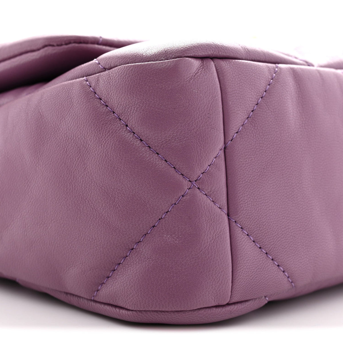 Medium Quilted Goatskin Flap Shoulder Bag - Purple