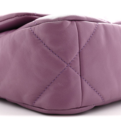 Medium Quilted Goatskin Flap Shoulder Bag - Purple