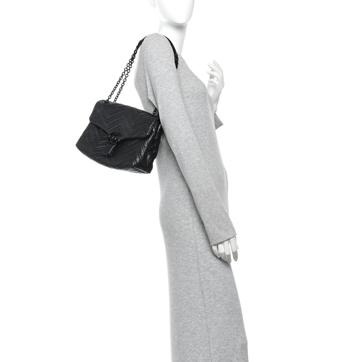 Medium Calfskin Shoulder Bag - Black