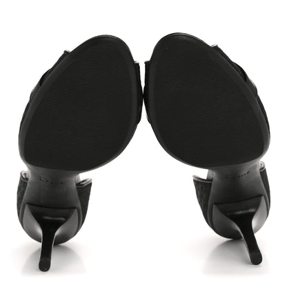 Christian Dior Canvas Monogram Women's Sandals 37.5 Black