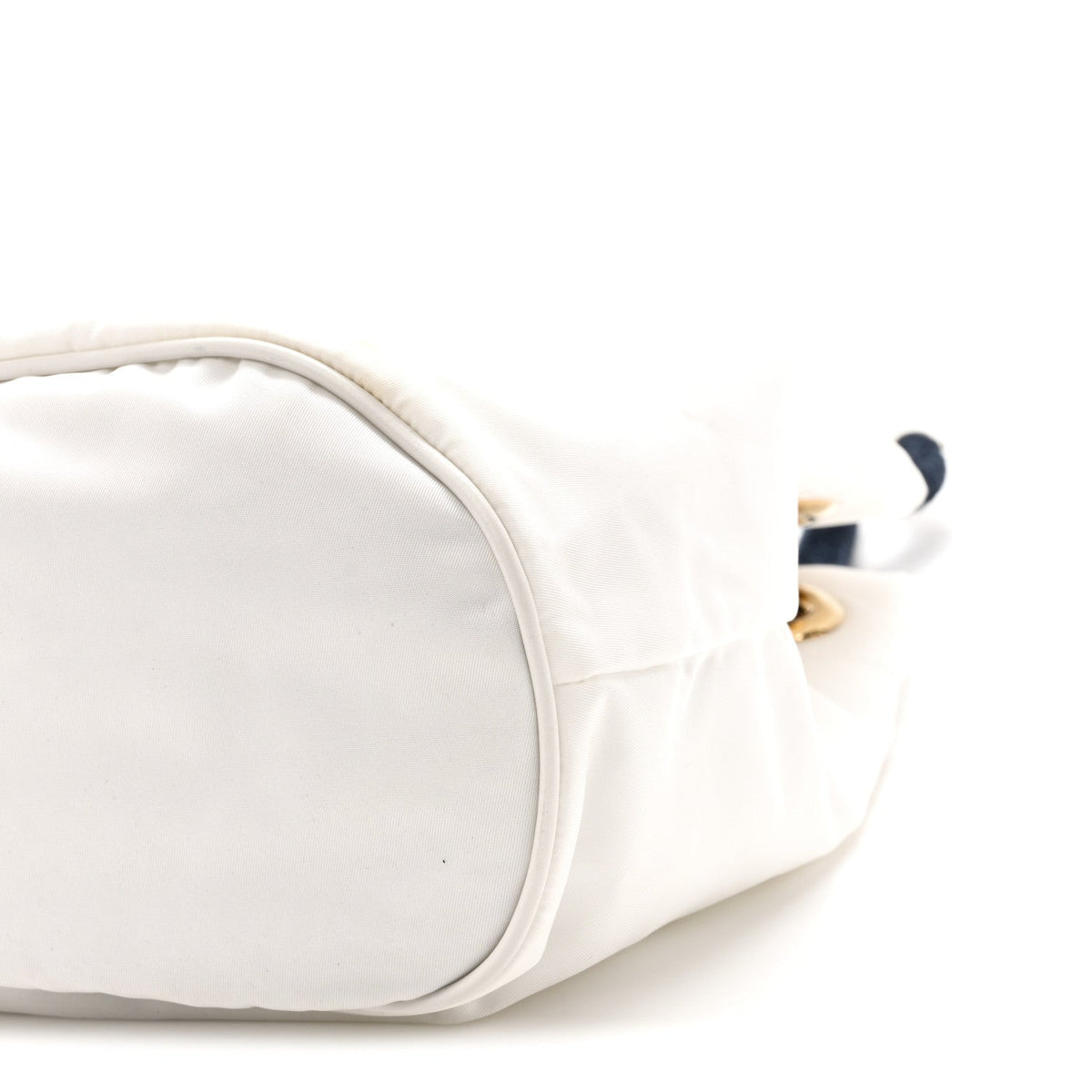 Small Nylon Bucket Bag - White
