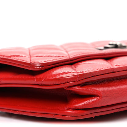 Quilted Calfskin Wallet Bag - Red