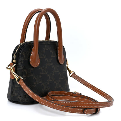 Mini Calfskin Canvas Handbag - Tan