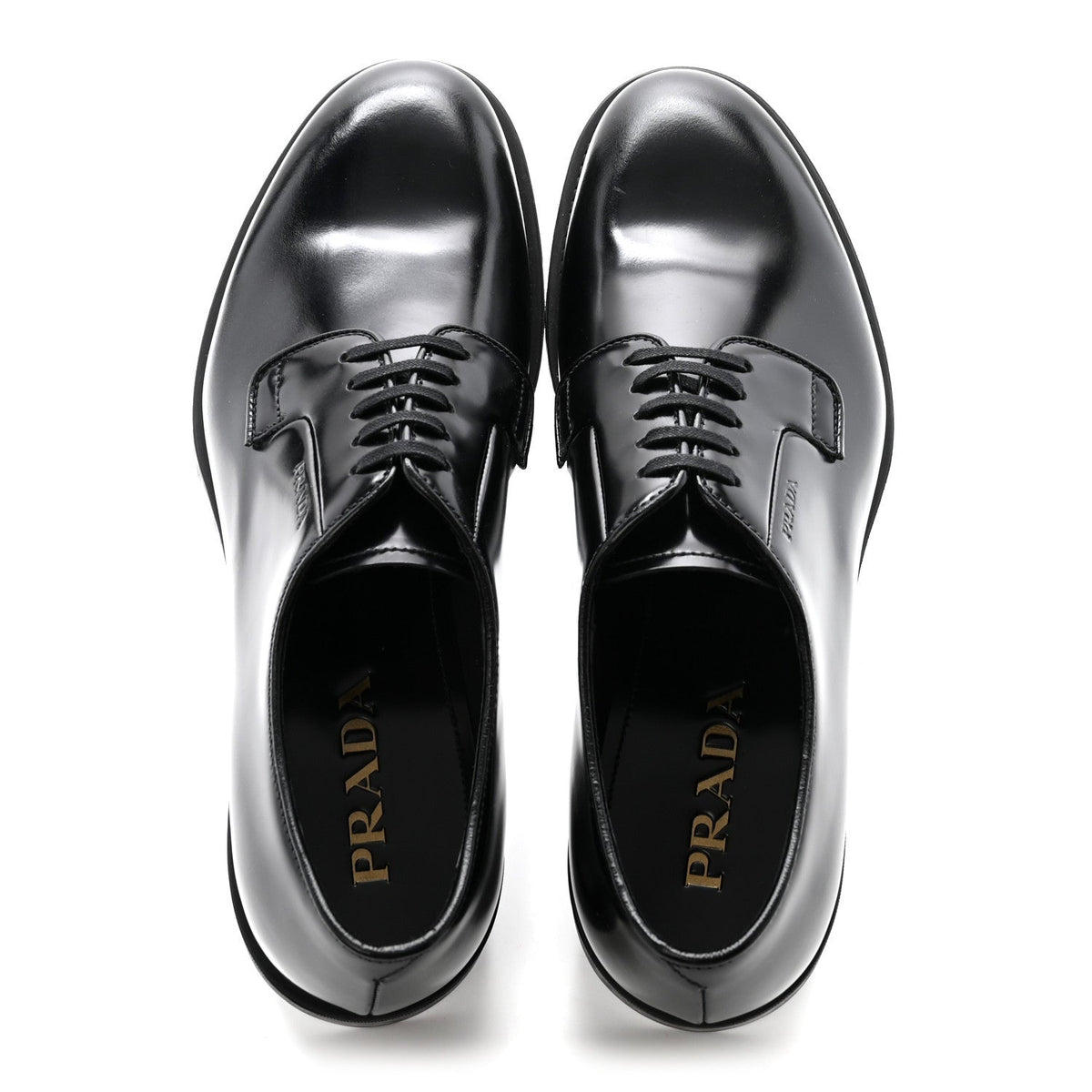 Prada Spazzolato Men's Derby Loafers 7.5 Black