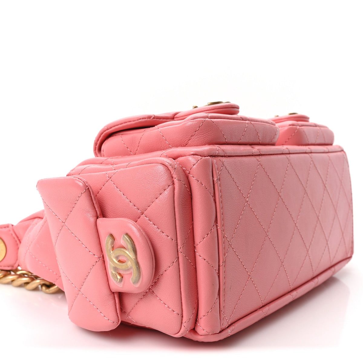 Quilted Lambskin Hobo Bag - Pink