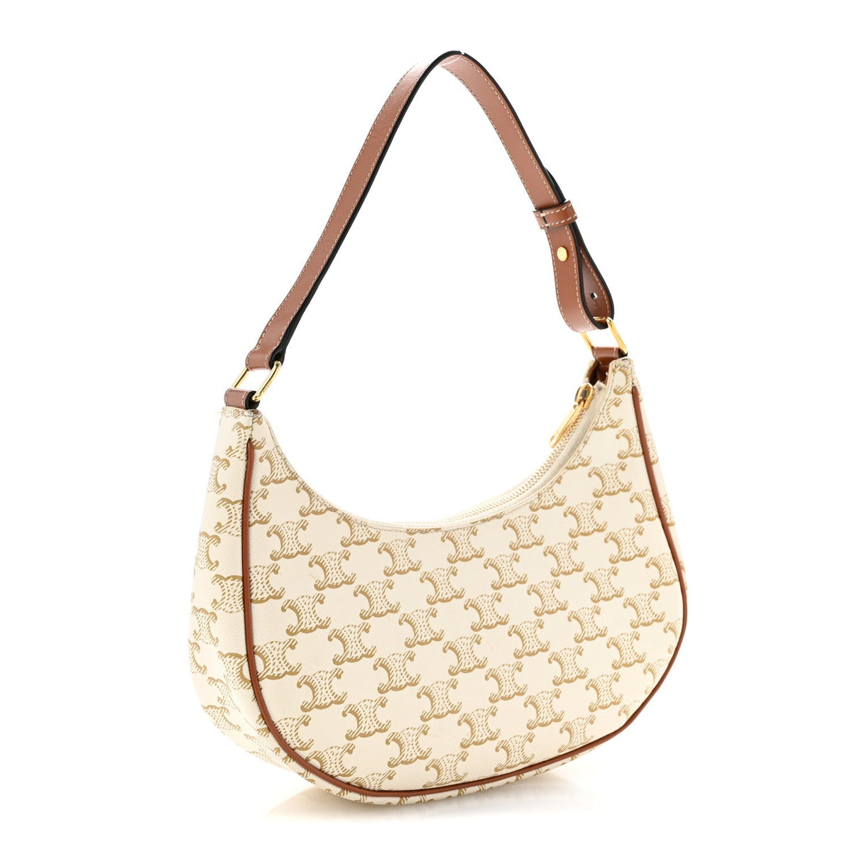 Calfskin Canvas Shoulder Bag - White