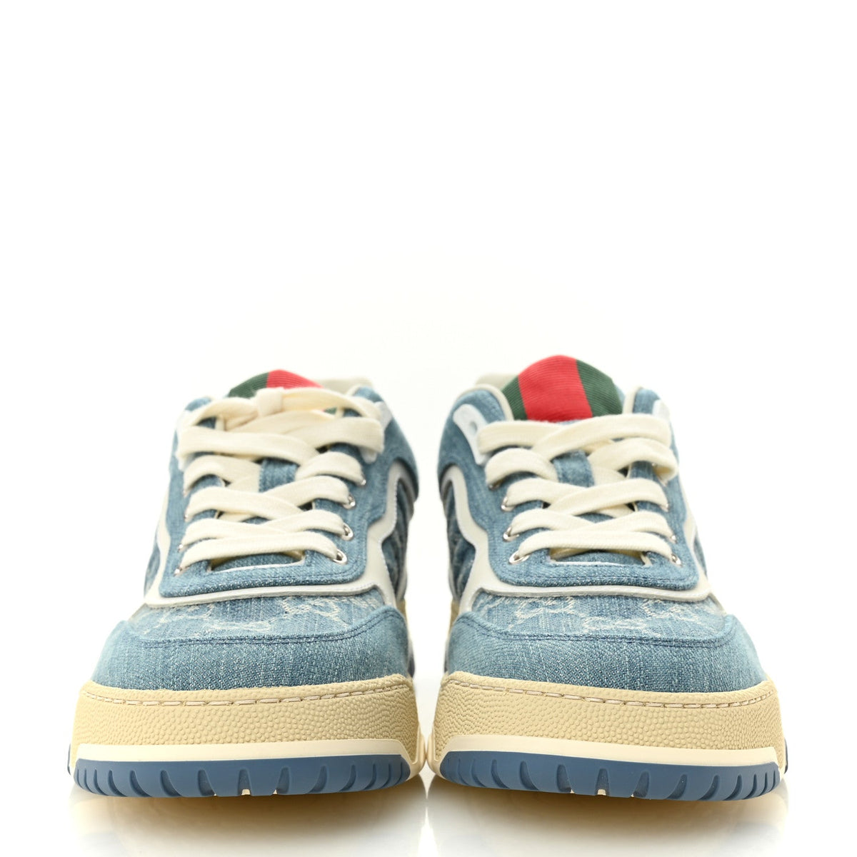 Gucci Denim Women's Re-Web Sneakers 40 Light Blue