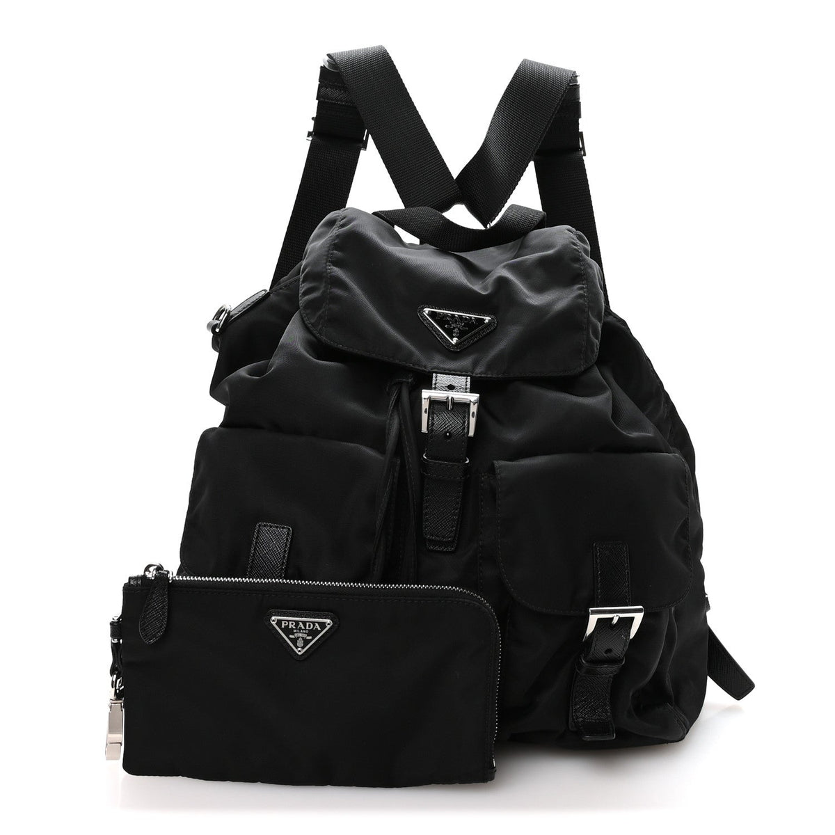 Medium Nylon Backpack - Black