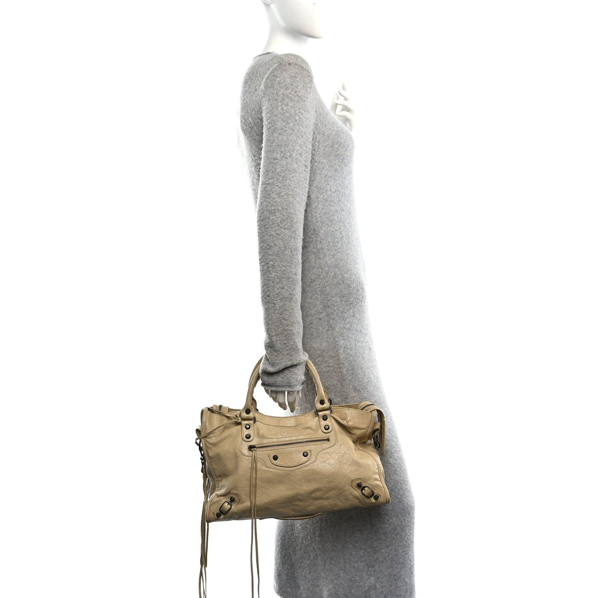 Agneau Classic Hardware City Dune Handbag