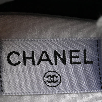 Chanel Wool Mixed Fibers Women's CC Sneakers 38 Light Grey