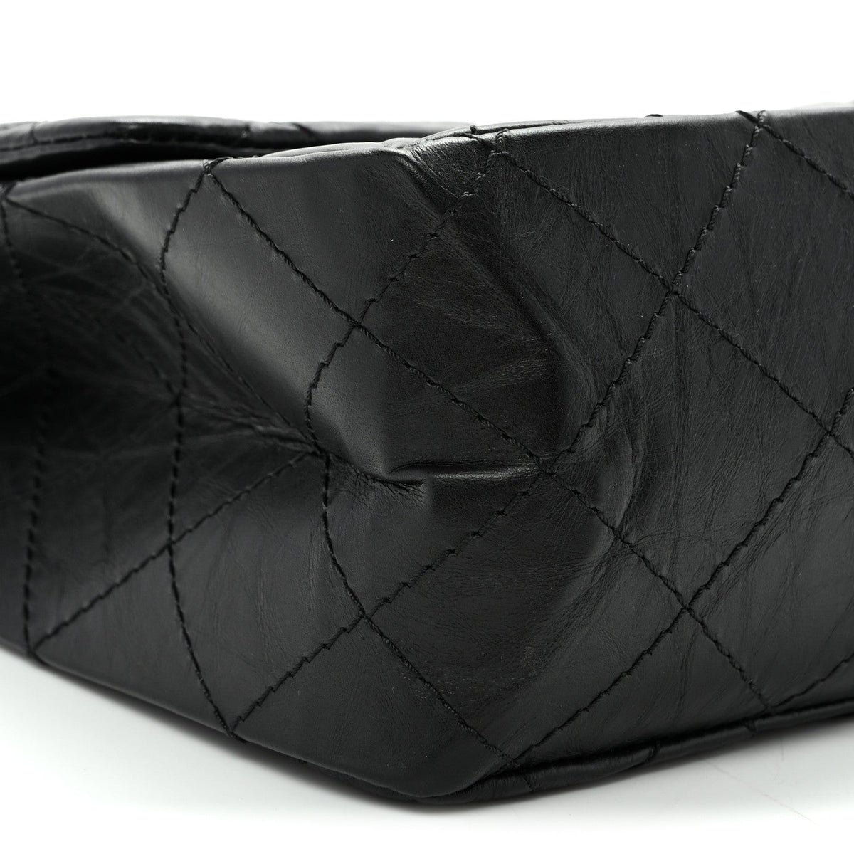 Quilted Calfskin Flap Shoulder Bag - Black