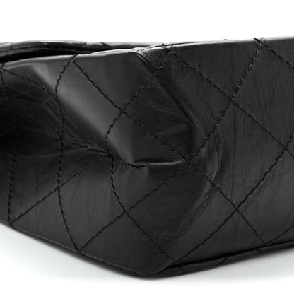 Quilted Calfskin Flap Shoulder Bag - Black