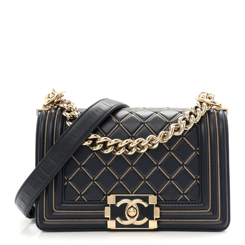 Small Quilted Lambskin Flap Shoulder Bag