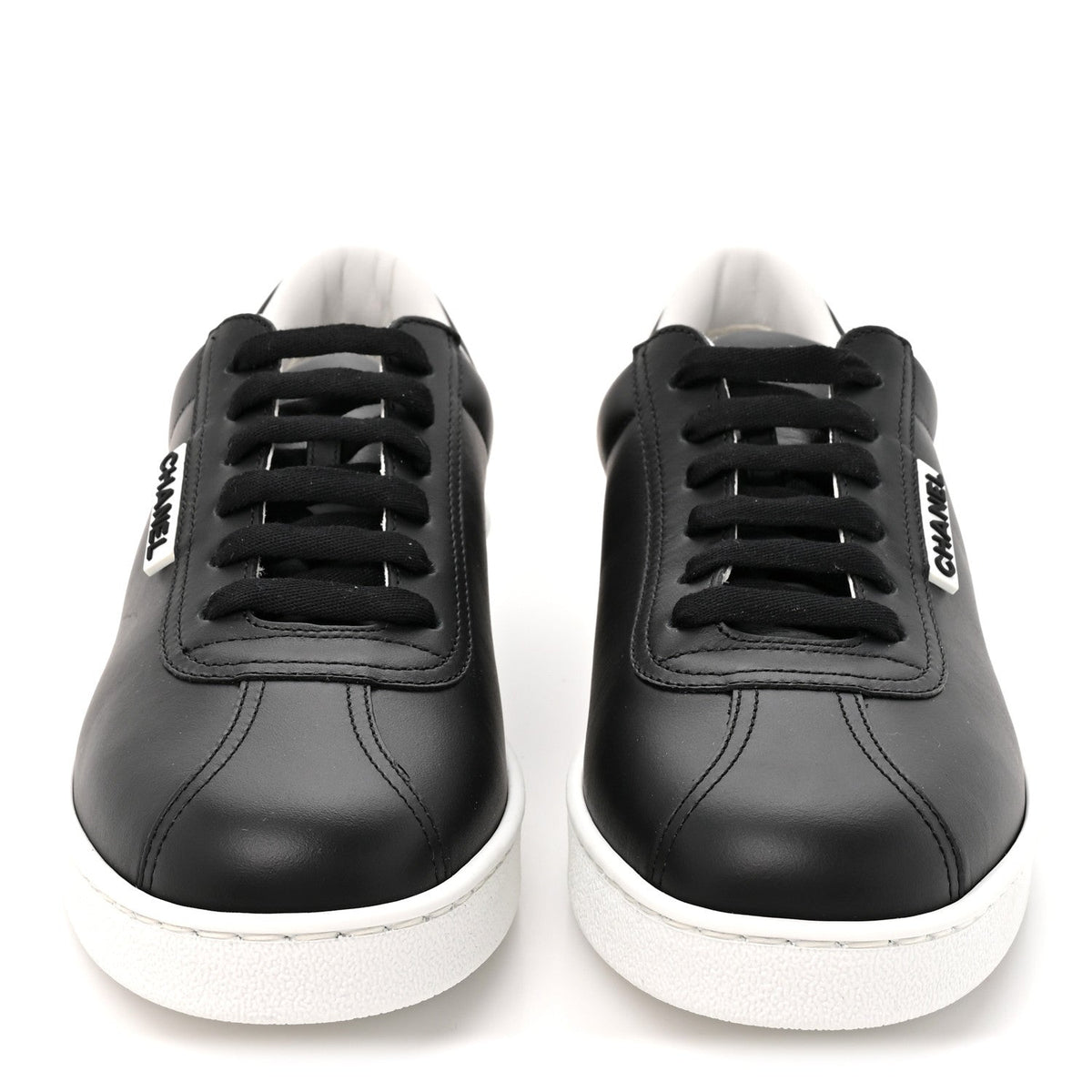 Chanel Calfskin Women's CC Uniform Sneakers 39 Black