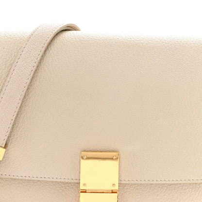 Medium Goatskin Flap Shoulder Bag - White