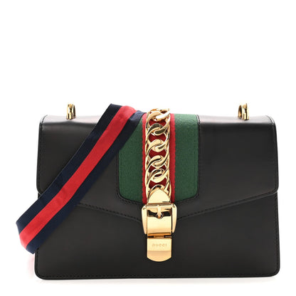 Small Calfskin Shoulder Bag - Black