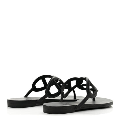 Hermès Rubber Women's Egerie Sandals 36 Black